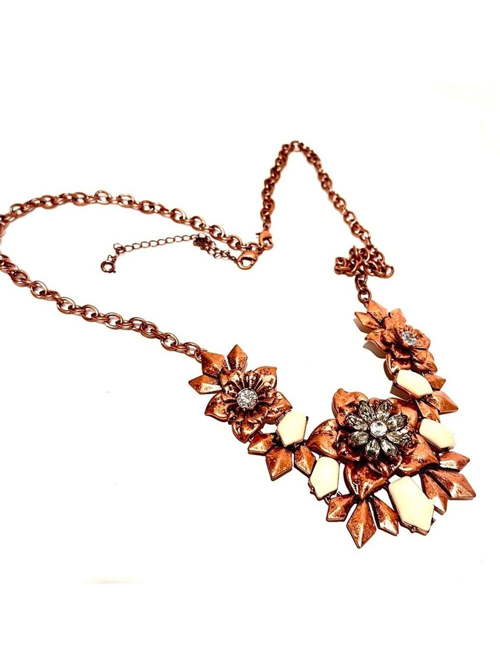PREMIER DESIGNS Ivory Stone & Rosegold Flowers Convertible 3-n-1 Necklace NWT - Picture 9 of 9